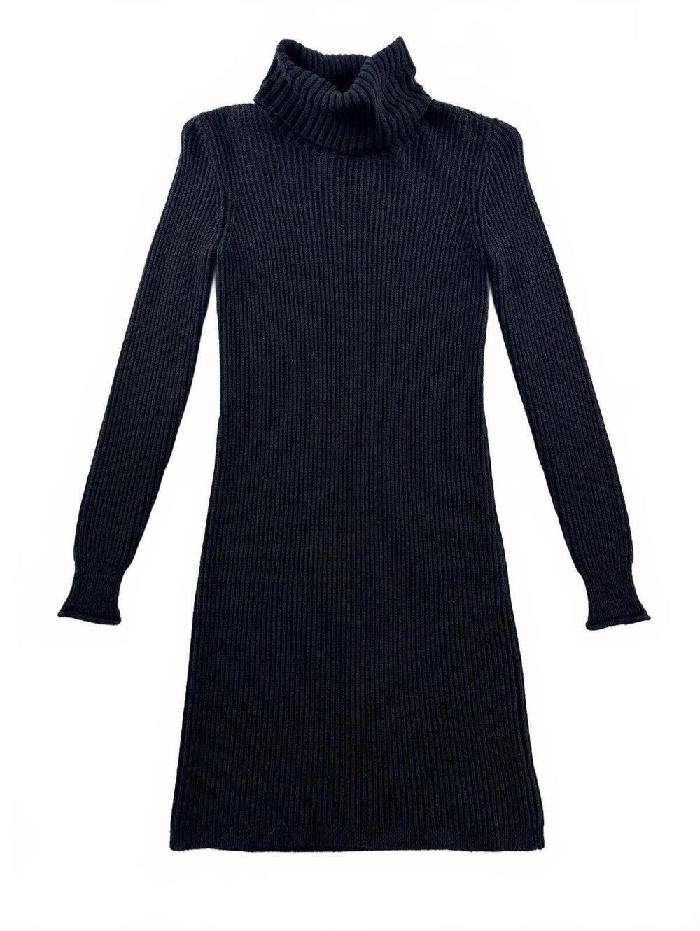 Cabi #3665 Black Ribbed Uptown Sweater Dress XS